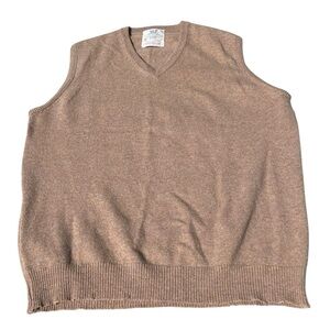 Lord Jeff Tallfellow Men's Tan Sweater Vest 100% Virgin‎ Lambs Wool Vintage XL